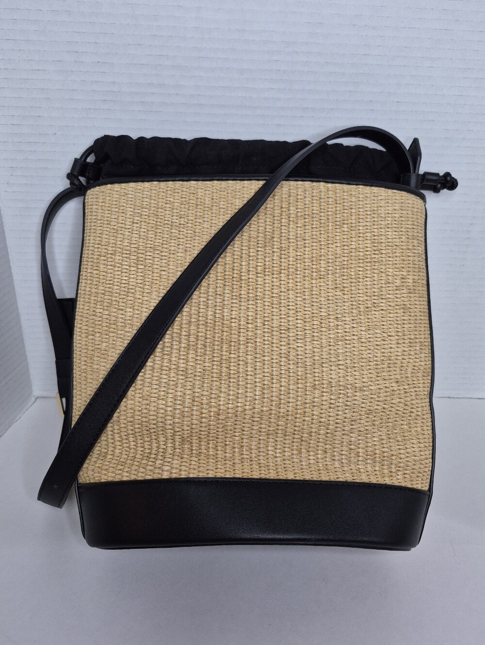 Mango Raffia Effect Medium Bucket Bag Excellent
